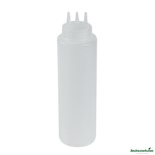 Wholesale Restaurantware 32 Oz Clear Plastic All-Purpose Squeeze Bottle - Triple Dispersion Tip - 3.1" X 3.1" X 10.8"- Bulk