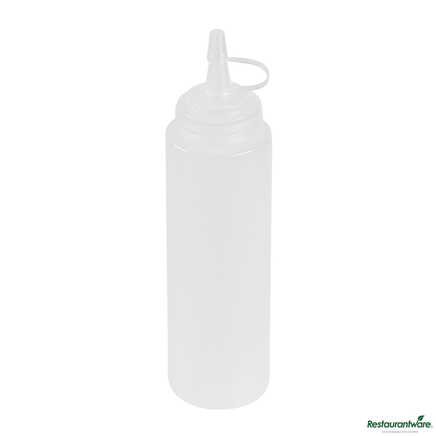 Wholesale Restaurantware 8 Oz Clear Plastic Squeeze Bottle - with Cap, Wide Mouth - 2" X 2" X 7.3"- Bulk