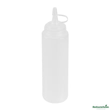 Wholesale Restaurantware 8 Oz Clear Plastic Squeeze Bottle - with Cap, Wide Mouth - 2" X 2" X 7.3"- Bulk