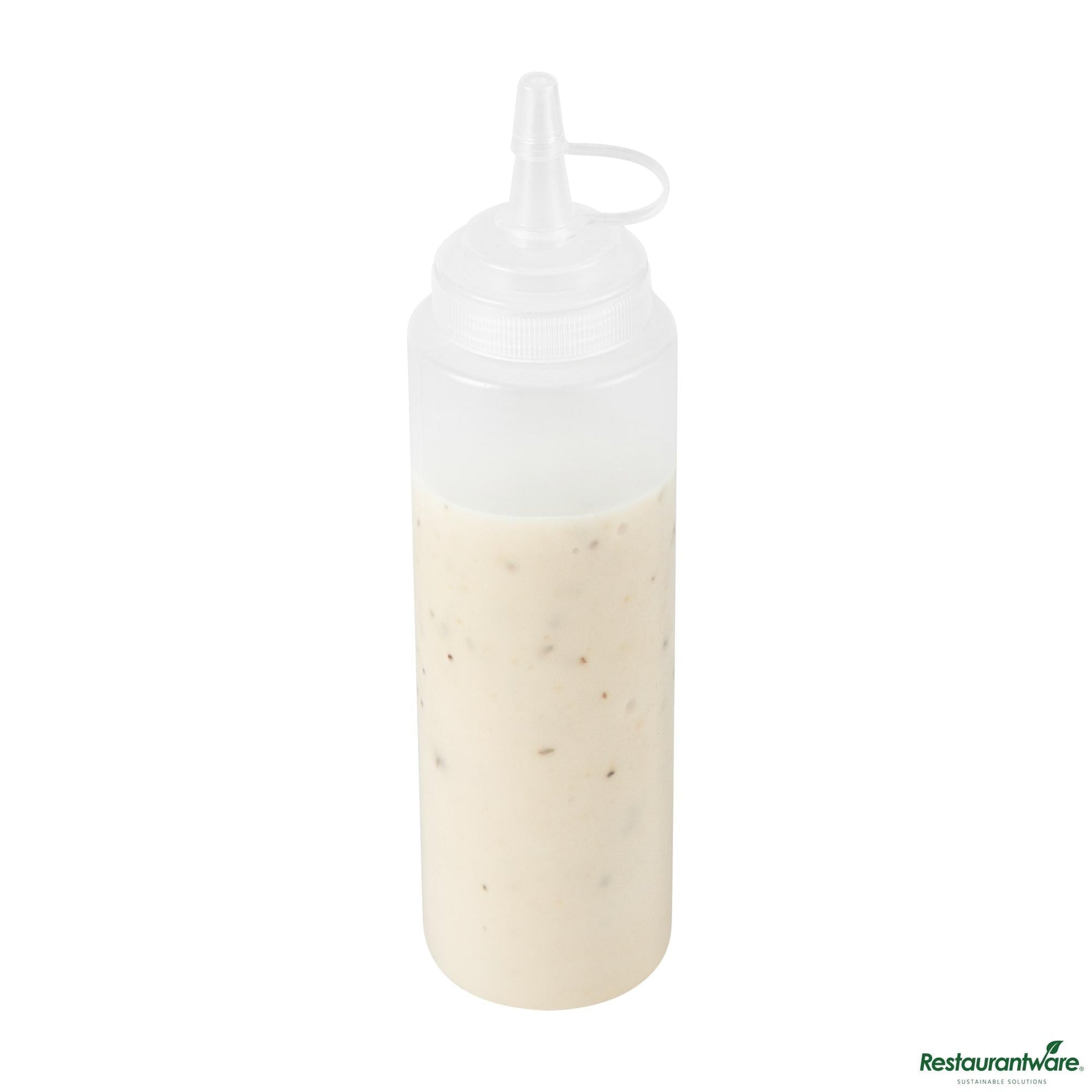 Wholesale Restaurantware 8 Oz Clear Plastic Squeeze Bottle - with Cap, Wide Mouth - 2" X 2" X 7.3"- Bulk