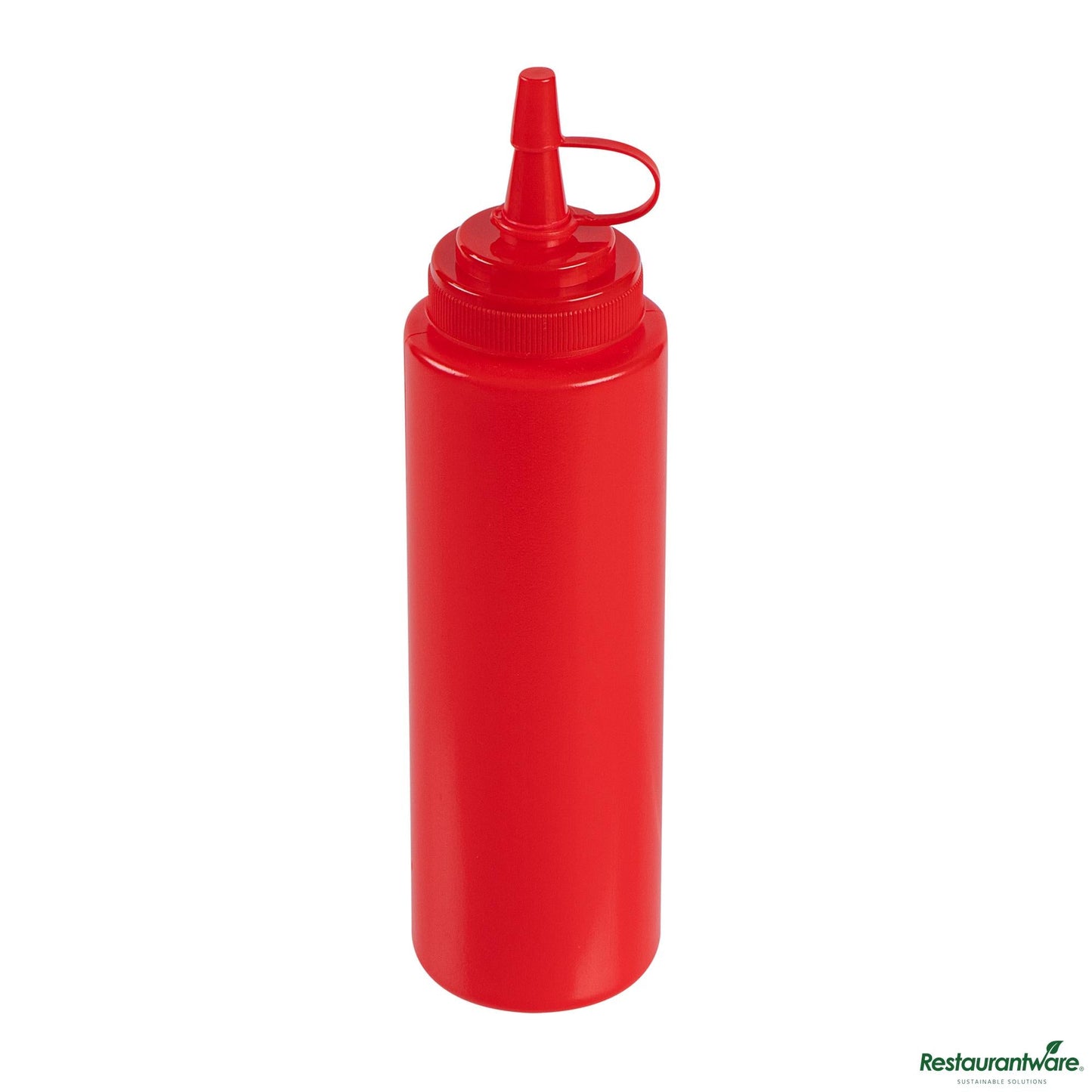Wholesale Restaurantware 8 Oz Red Plastic Squeeze Bottle - with Cap, Wide Mouth - 2" X 2" X 7.3"- Bulk