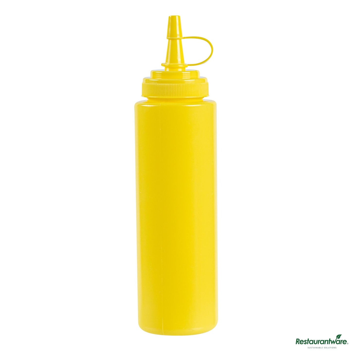 Wholesale Restaurantware 8 Oz Yellow Plastic Squeeze Bottle - with Cap, Wide Mouth - 2" X 2" X 7.3"- Bulk