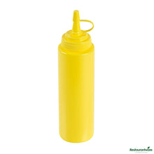 Wholesale Restaurantware 8 Oz Yellow Plastic Squeeze Bottle - with Cap, Wide Mouth - 2" X 2" X 7.3"- Bulk