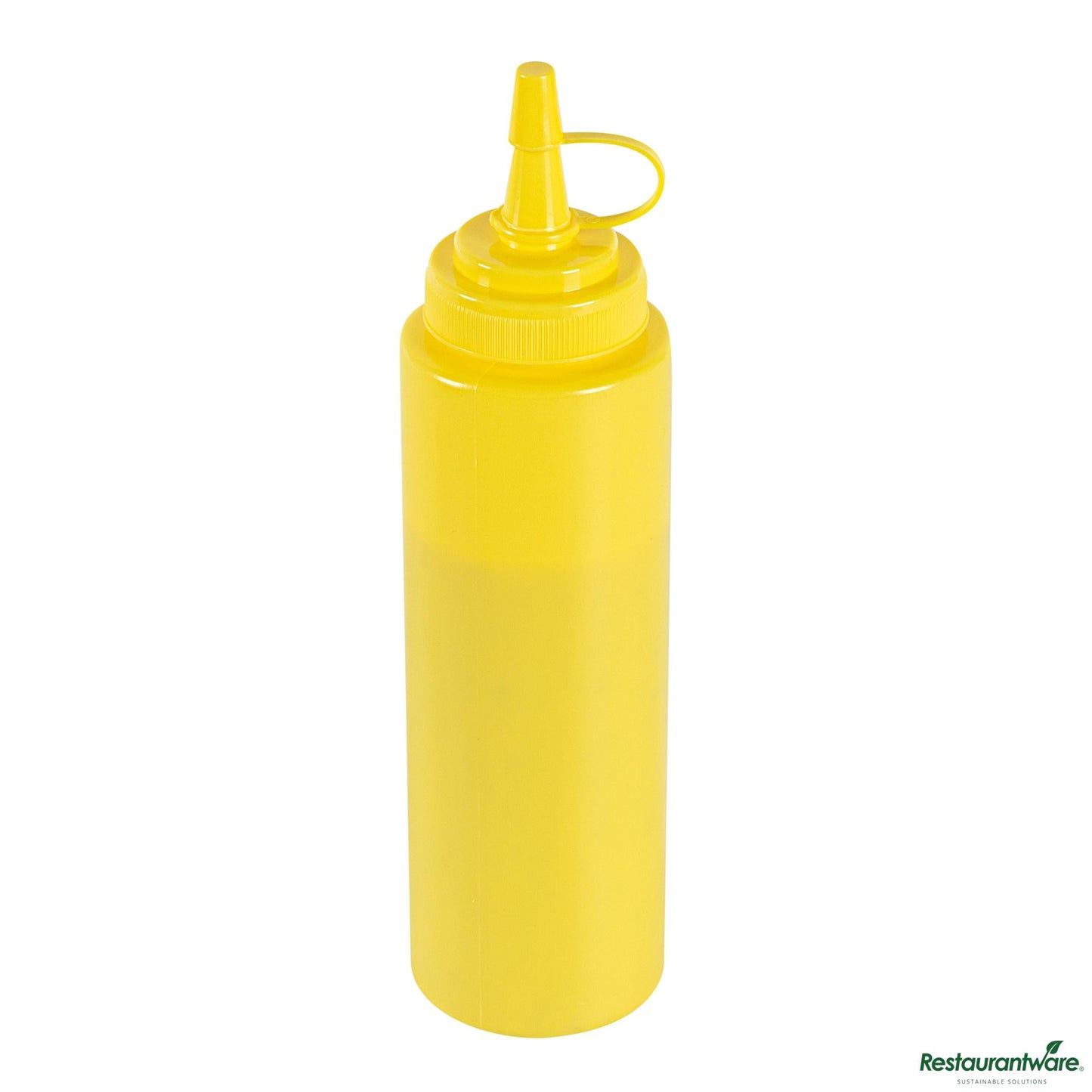 Wholesale Restaurantware 8 Oz Yellow Plastic Squeeze Bottle - with Cap, Wide Mouth - 2" X 2" X 7.3"- Bulk