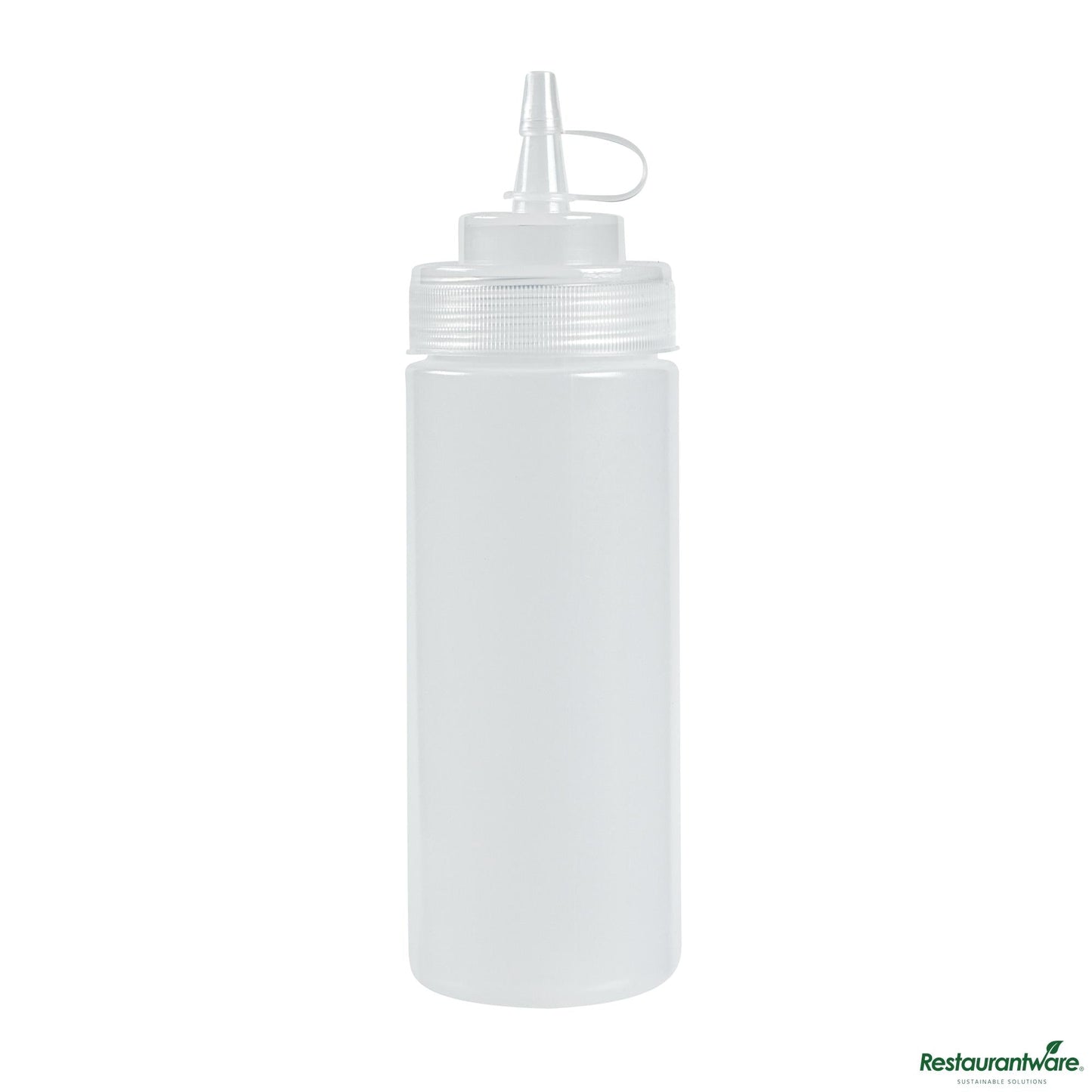 Wholesale Restaurantware 12 Oz Clear Plastic Squeeze Bottle - with Cap, Wide Mouth - 2.3" X 2.3" X 7.9"- Bulk