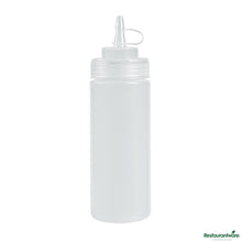 Wholesale Restaurantware 12 Oz Clear Plastic Squeeze Bottle - with Cap, Wide Mouth - 2.3" X 2.3" X 7.9"- Bulk