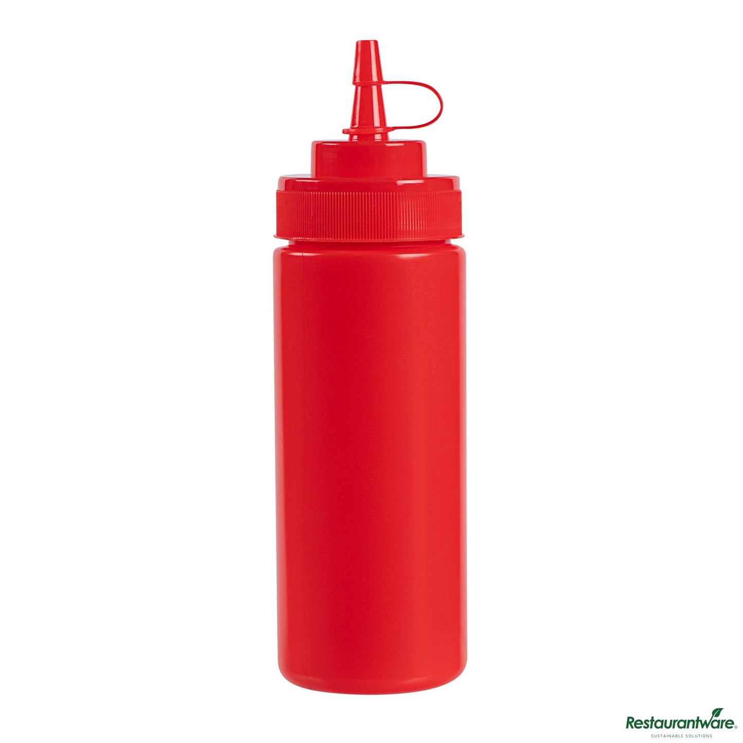 Wholesale Restaurantware 12 Oz Red Plastic Squeeze Bottle - with Cap, Wide Mouth - 2.3" X 2.3" X 7.9"- Bulk