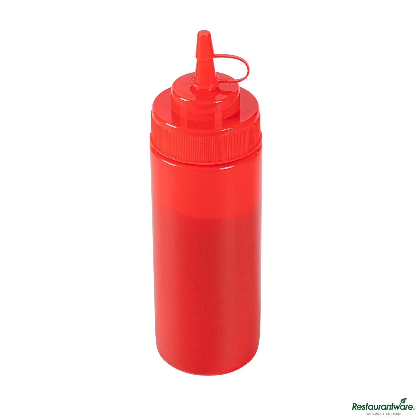 Wholesale Restaurantware 12 Oz Red Plastic Squeeze Bottle - with Cap, Wide Mouth - 2.3" X 2.3" X 7.9"- Bulk
