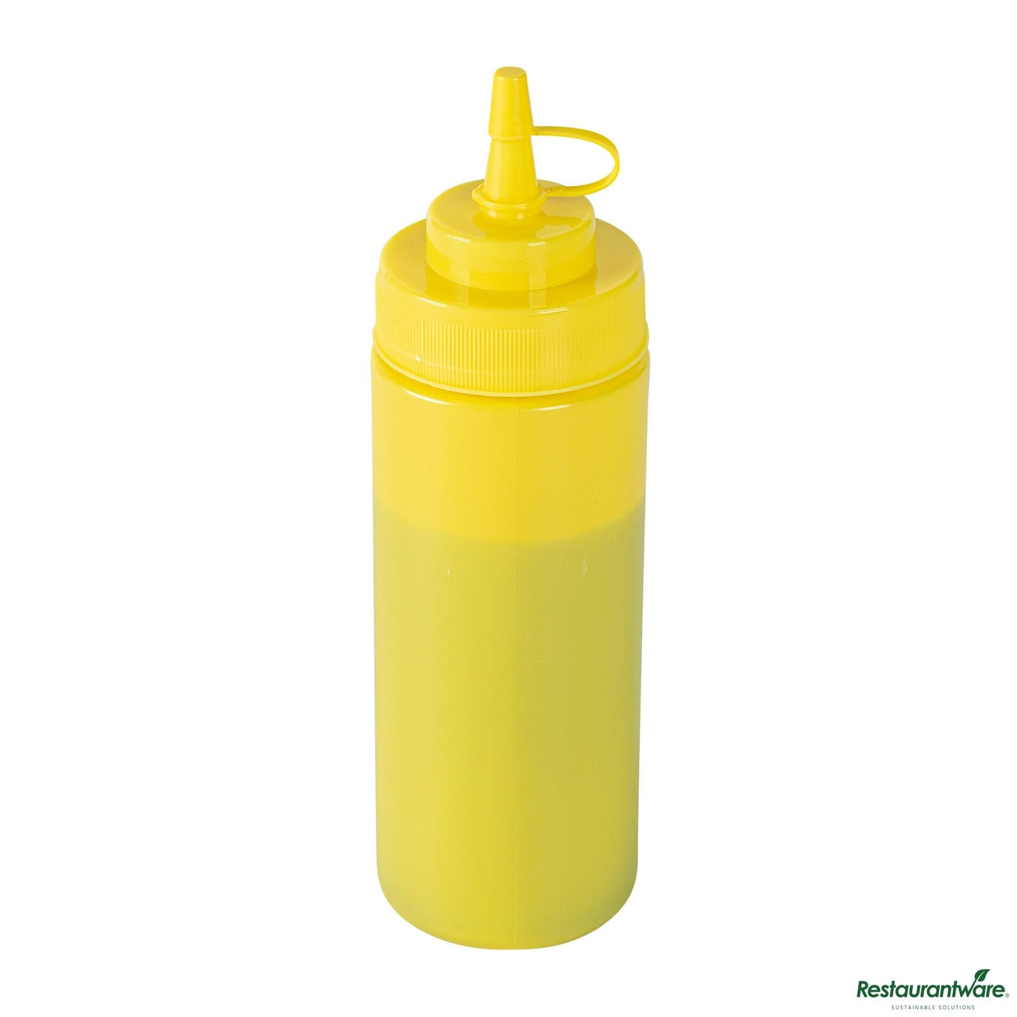 Wholesale Restaurantware 12 Oz Yellow Plastic Squeeze Bottle - with Cap, Wide Mouth - 2.3" X 2.3" X 7.9"- Bulk