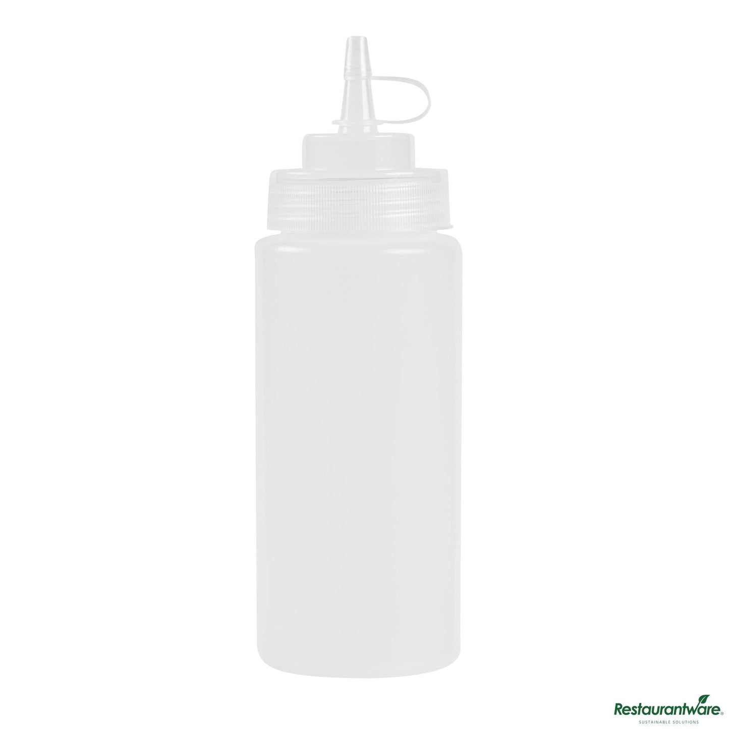 Wholesale Restaurantware 16 Oz Clear Plastic Squeeze Bottle - with Cap, Wide Mouth - 2.6" X 2.6" X 7.9"- Bulk
