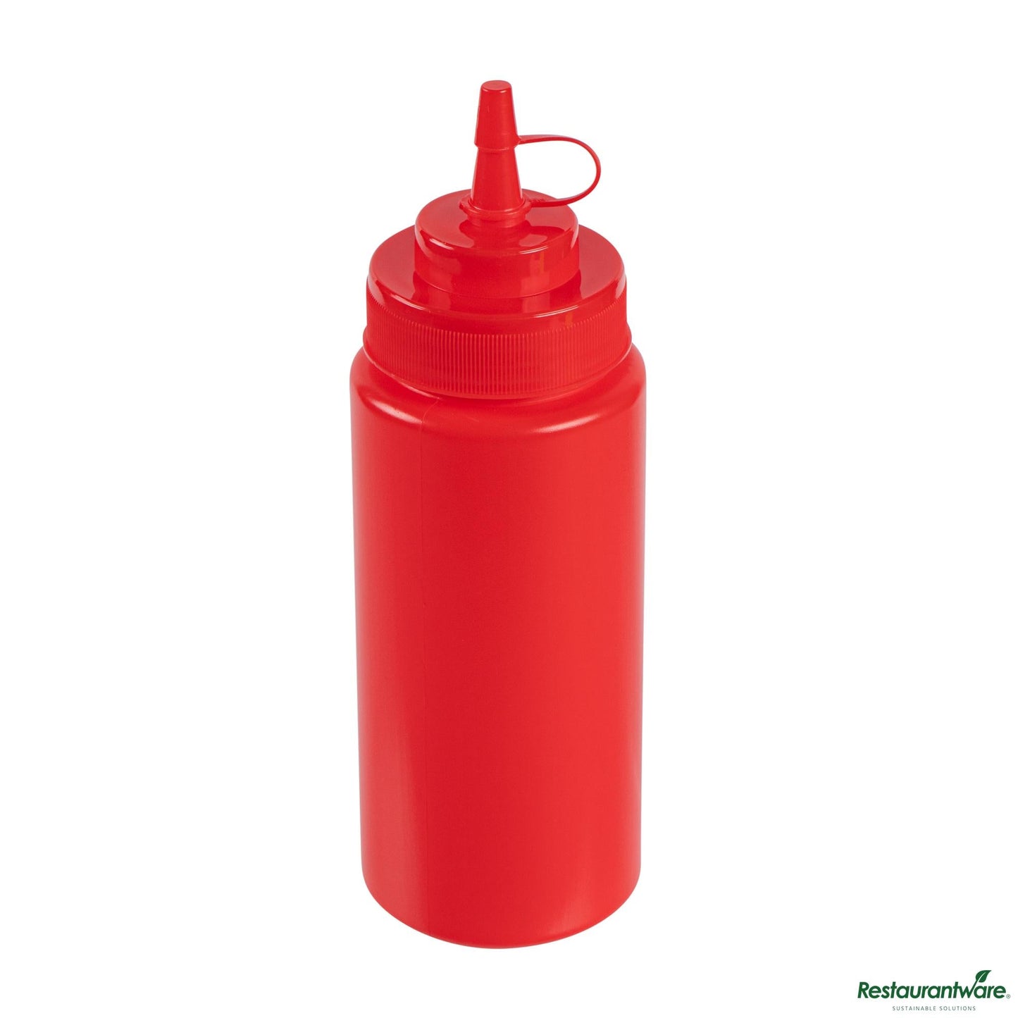 Wholesale Restaurantware 16 Oz Red Plastic Squeeze Bottle - with Cap, Wide Mouth - 2.6" X 2.6" X 7.9"- Bulk