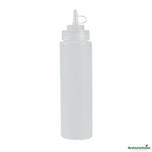 Wholesale Restaurantware 24 Oz Clear Plastic Squeeze Bottle - with Cap, Wide Mouth - 2.6" X 2.6" X 10.2"- Bulk