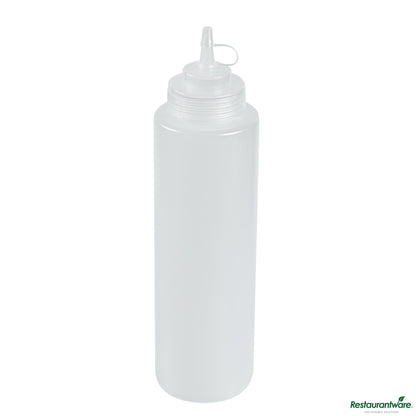 Wholesale Restaurantware 32 Oz Clear Plastic Squeeze Bottle - with Cap, Wide Mouth - 3.1" X 3.1" X 11.4"- Bulk