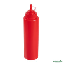 Wholesale Restaurantware 32 Oz Red Plastic Squeeze Bottle - with Cap, Wide Mouth - 3.1" X 3.1" X 11.4"- Bulk