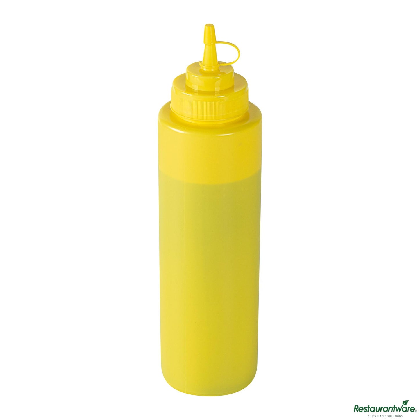 Wholesale Restaurantware 32 Oz Yellow Plastic Squeeze Bottle - with Cap, Wide Mouth - 3.1"×3.1"×11.4"- Bulk