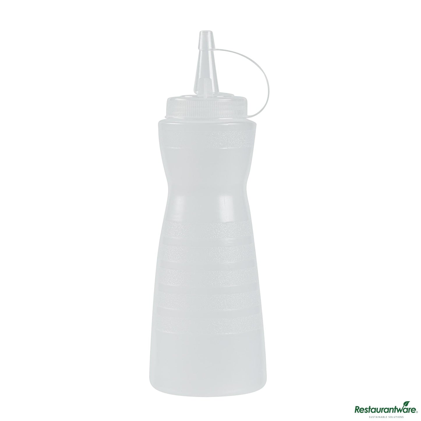 Wholesale Restaurantware 12 Oz Gourd-Shaped Clear Plastic Squeeze Bottle - with Cap, Wide Mouth - 2.4" X 2.4" X 7.9"- Bulk