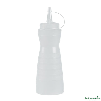 Wholesale Restaurantware 12 Oz Gourd-Shaped Clear Plastic Squeeze Bottle - with Cap, Wide Mouth - 2.4" X 2.4" X 7.9"- Bulk