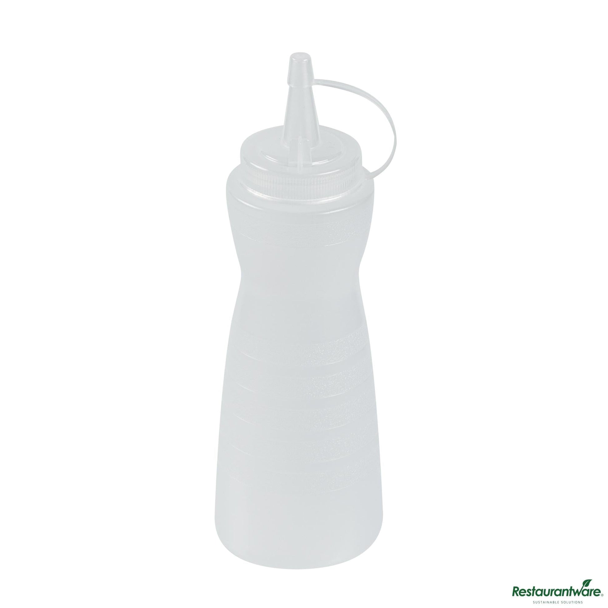 Wholesale Restaurantware 12 Oz Gourd-Shaped Clear Plastic Squeeze Bottle - with Cap, Wide Mouth - 2.4" X 2.4" X 7.9"- Bulk