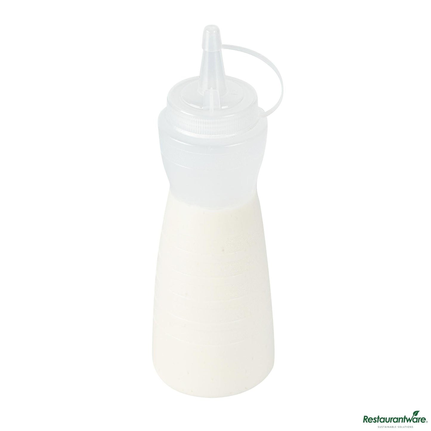 Wholesale Restaurantware 12 Oz Gourd-Shaped Clear Plastic Squeeze Bottle - with Cap, Wide Mouth - 2.4" X 2.4" X 7.9"- Bulk