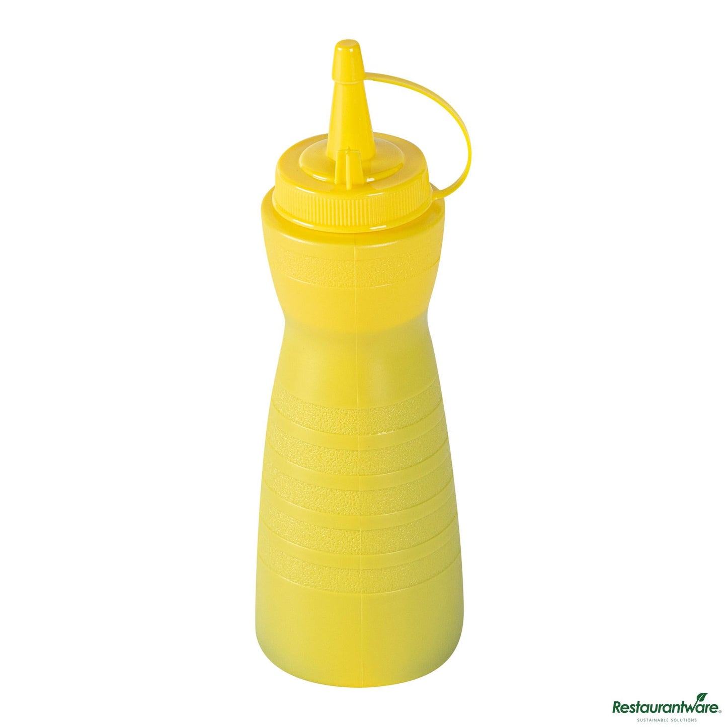 Wholesale Restaurantware 12 Oz Gourd-Shaped Yellow Plastic Squeeze Bottle- with Cap, Wide Mouth - 2.4" X 2.4" X 7.9"- Bulk