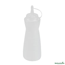 Wholesale Restaurantware 16 Oz Gourd-Shaped Clear Plastic Squeeze Bottle - with Cap, Wide Mouth - 2.8" X 2.8" X 7.9"- Bulk