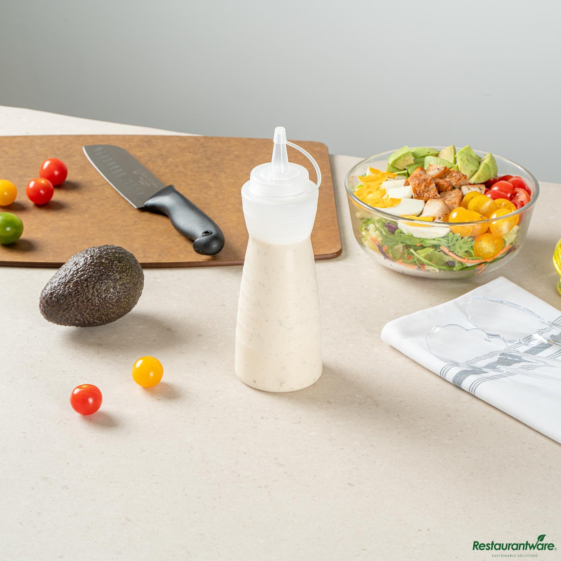 Wholesale Restaurantware 16 Oz Gourd-Shaped Clear Plastic Squeeze Bottle - with Cap, Wide Mouth - 2.8" X 2.8" X 7.9"- Bulk
