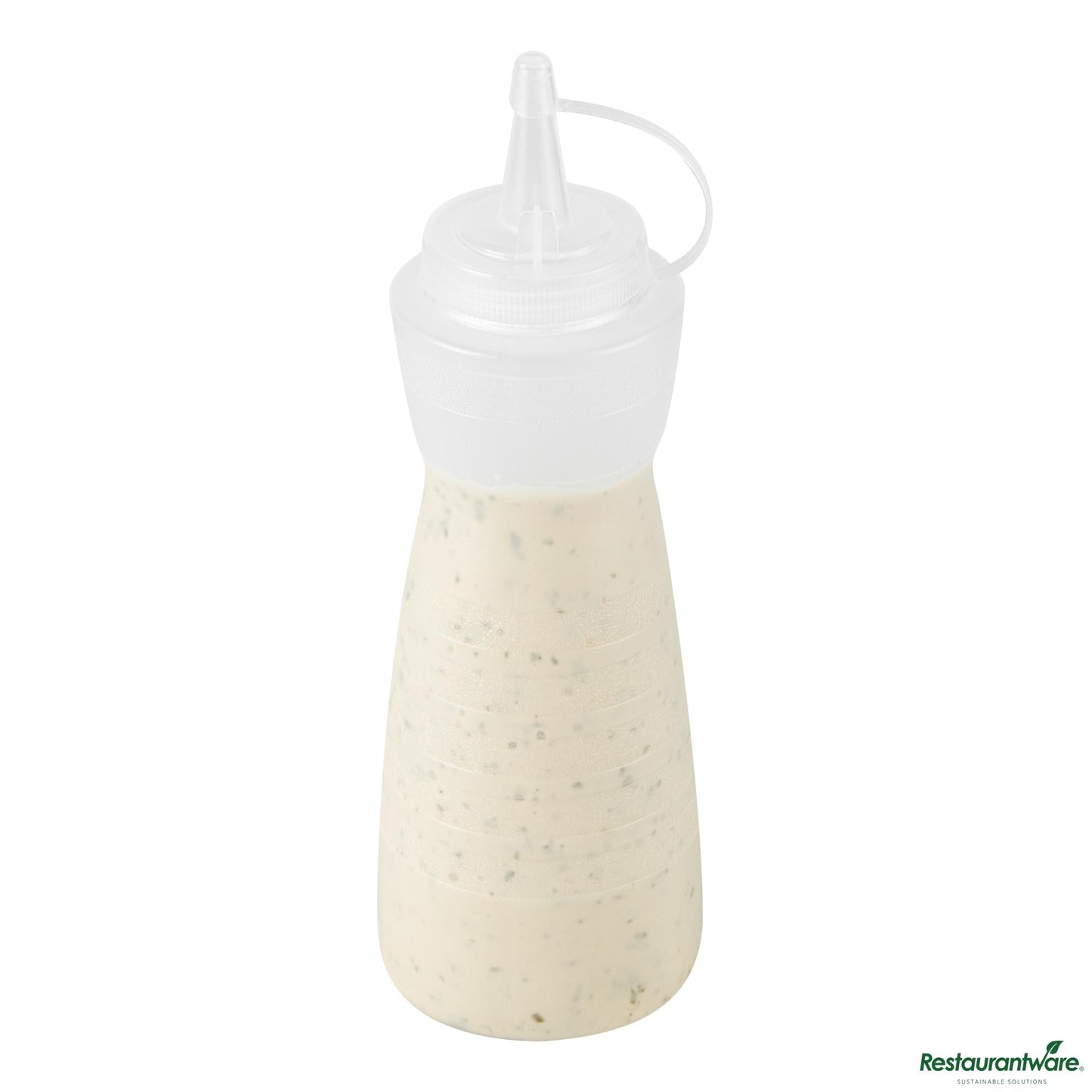 Wholesale Restaurantware 16 Oz Gourd-Shaped Clear Plastic Squeeze Bottle - with Cap, Wide Mouth - 2.8" X 2.8" X 7.9"- Bulk