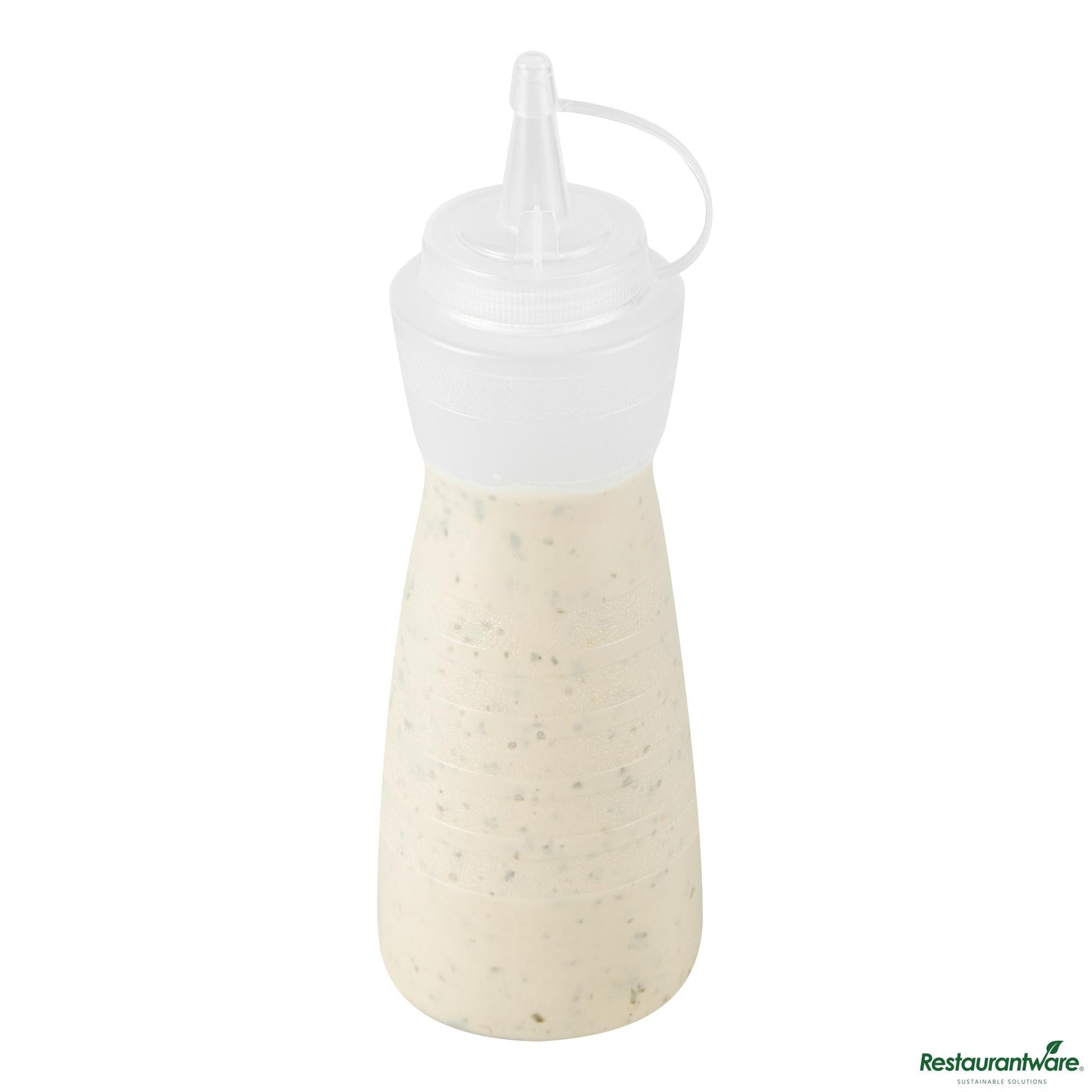 Wholesale Restaurantware 16 Oz Gourd-Shaped Clear Plastic Squeeze Bottle - with Cap, Wide Mouth - 2.8" X 2.8" X 7.9"- Bulk