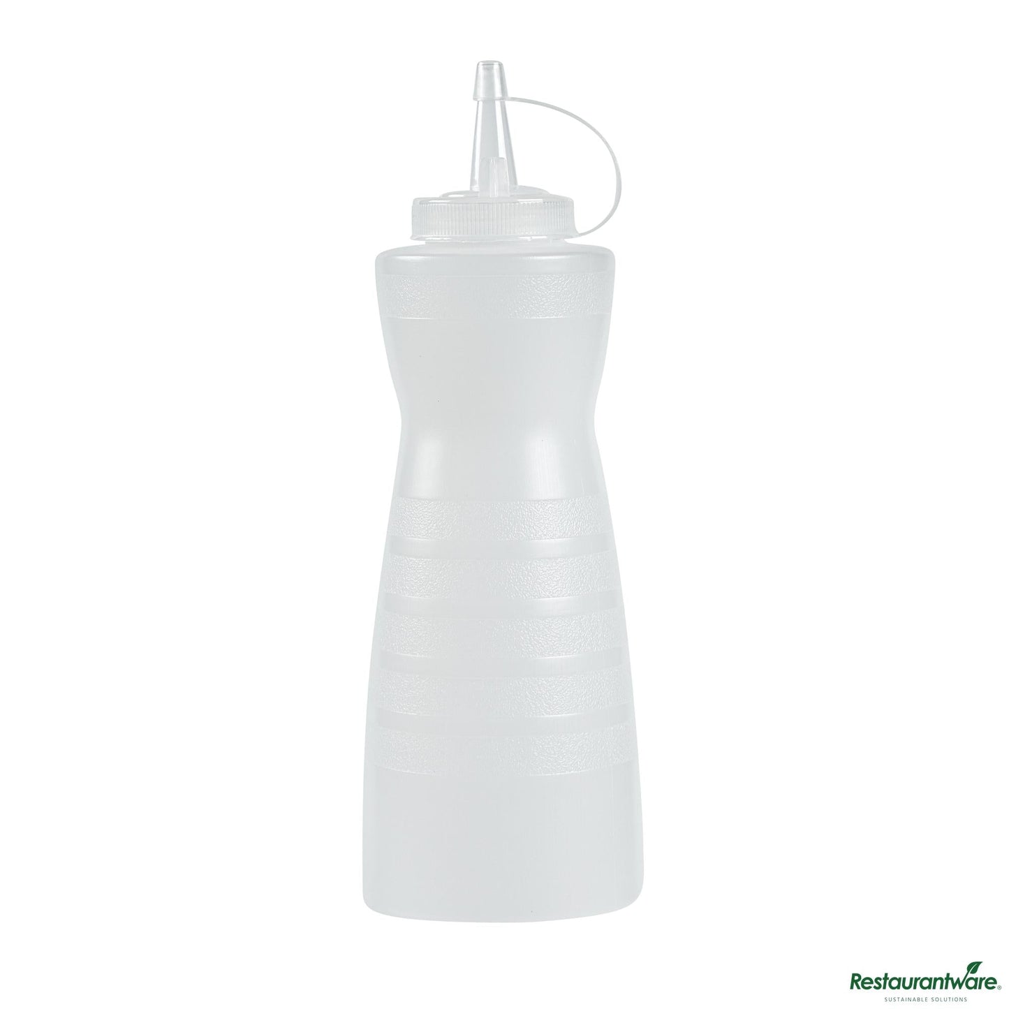 Wholesale Restaurantware 24 Oz Gourd-Shaped Clear Plastic Squeeze Bottle - with Cap, Wide Mouth - 2.8" X 2.8" X 10.2"- Bulk