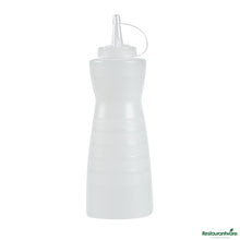 Wholesale Restaurantware 24 Oz Gourd-Shaped Clear Plastic Squeeze Bottle - with Cap, Wide Mouth - 2.8" X 2.8" X 10.2"- Bulk