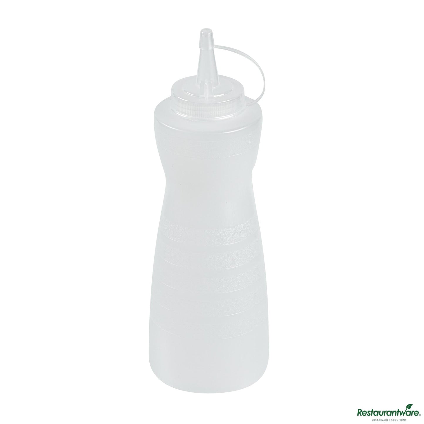 Wholesale Restaurantware 24 Oz Gourd-Shaped Clear Plastic Squeeze Bottle - with Cap, Wide Mouth - 2.8" X 2.8" X 10.2"- Bulk