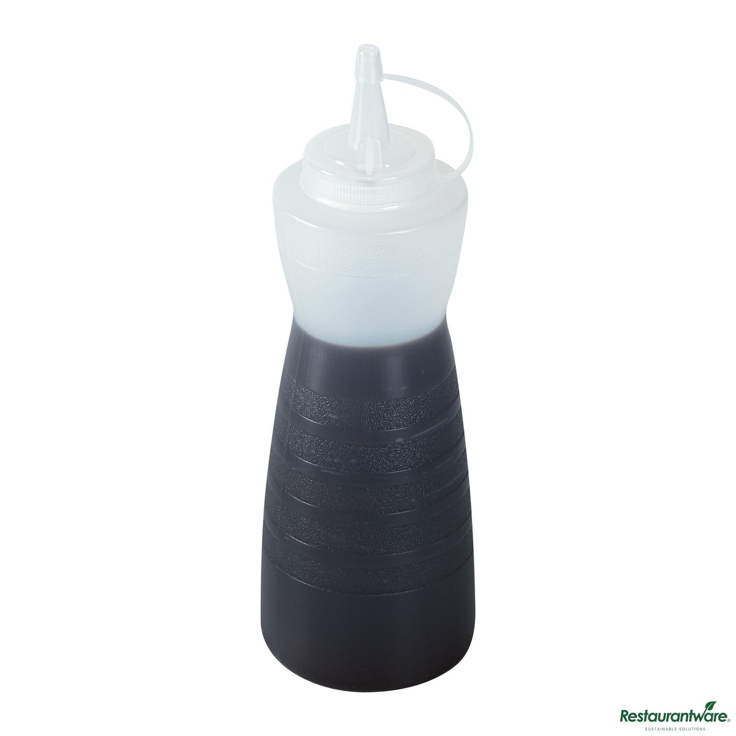Wholesale Restaurantware 24 Oz Gourd-Shaped Clear Plastic Squeeze Bottle - with Cap, Wide Mouth - 2.8" X 2.8" X 10.2"- Bulk