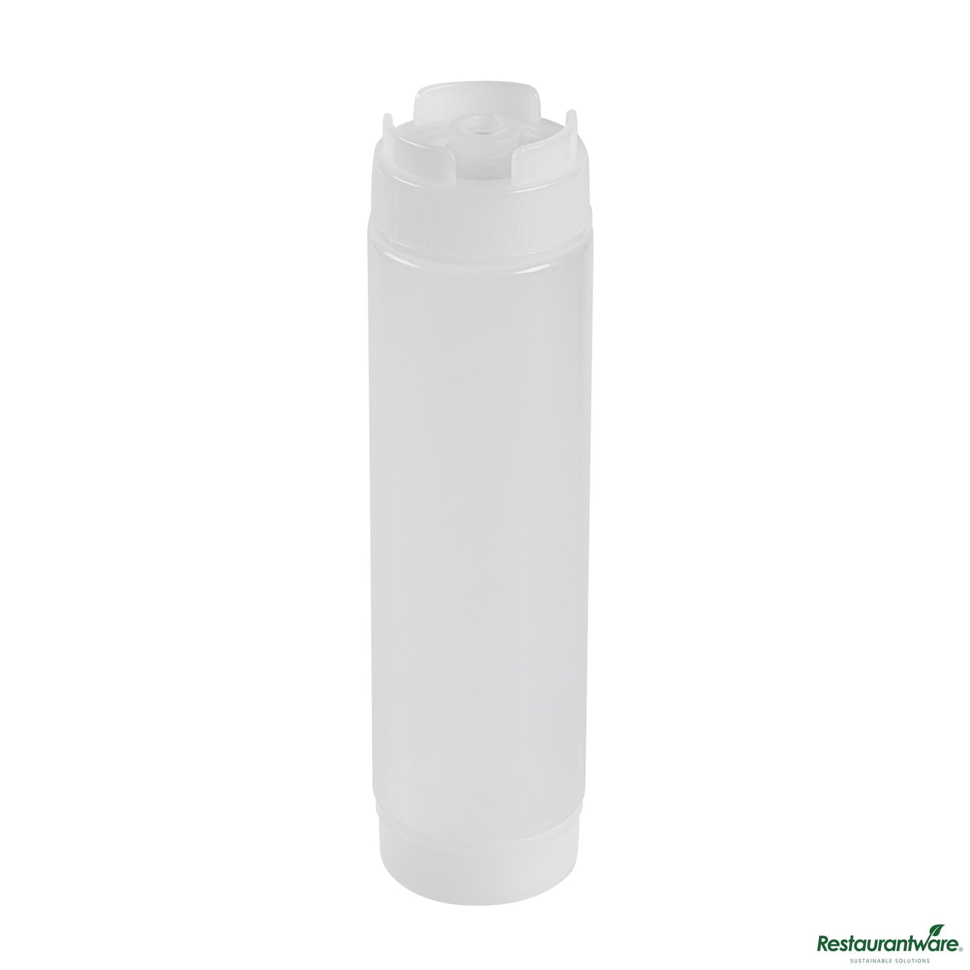 Wholesale Restaurantware 16 Oz Clear Plastic Squeeze Bottle - Inverted, Refill & Dispensing Lid - 2.3" X 2.3" X 8.9"- Bulk