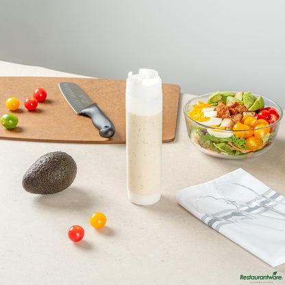 Wholesale Restaurantware 16 Oz Clear Plastic Squeeze Bottle - Inverted, Refill & Dispensing Lid - 2.3" X 2.3" X 8.9"- Bulk