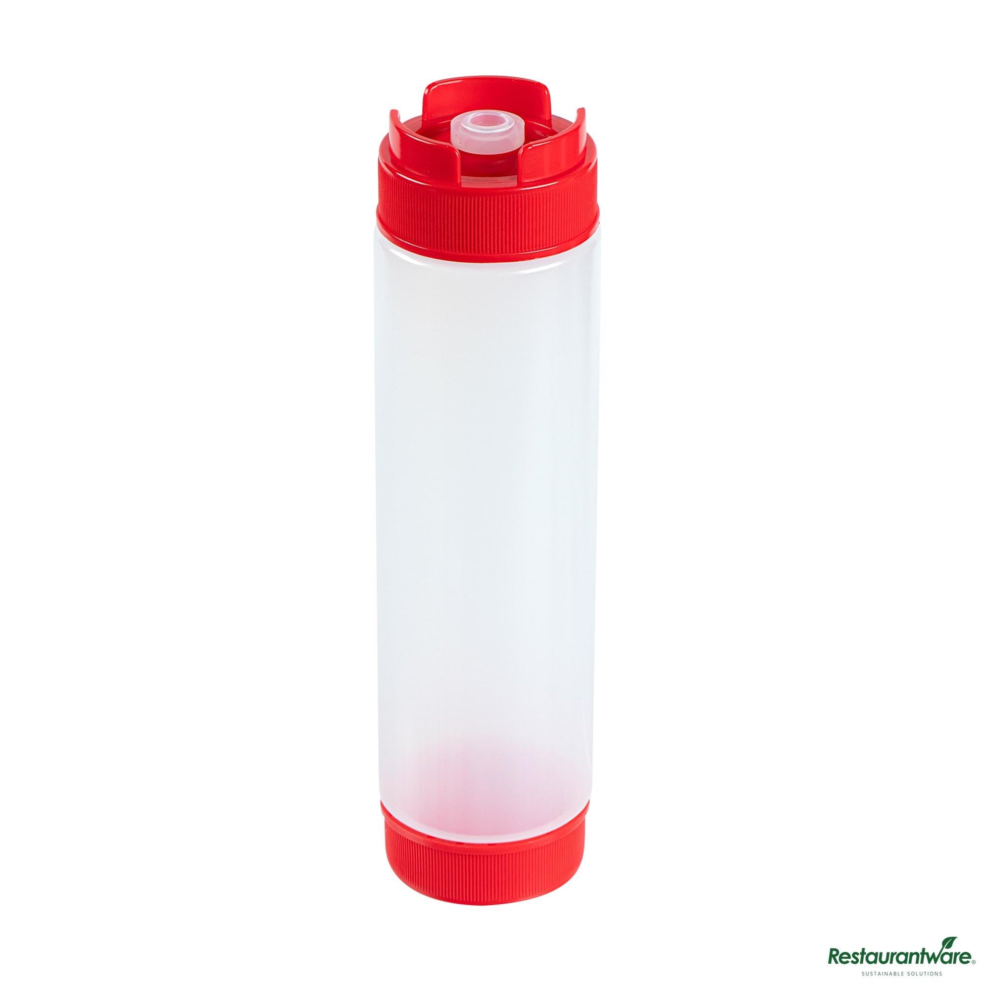 Wholesale Restaurantware 16 Oz Red Plastic Squeeze Bottle - Inverted, Refill & Dispensing Lid - 2.3" X 2.3" X 8.9"- Bulk