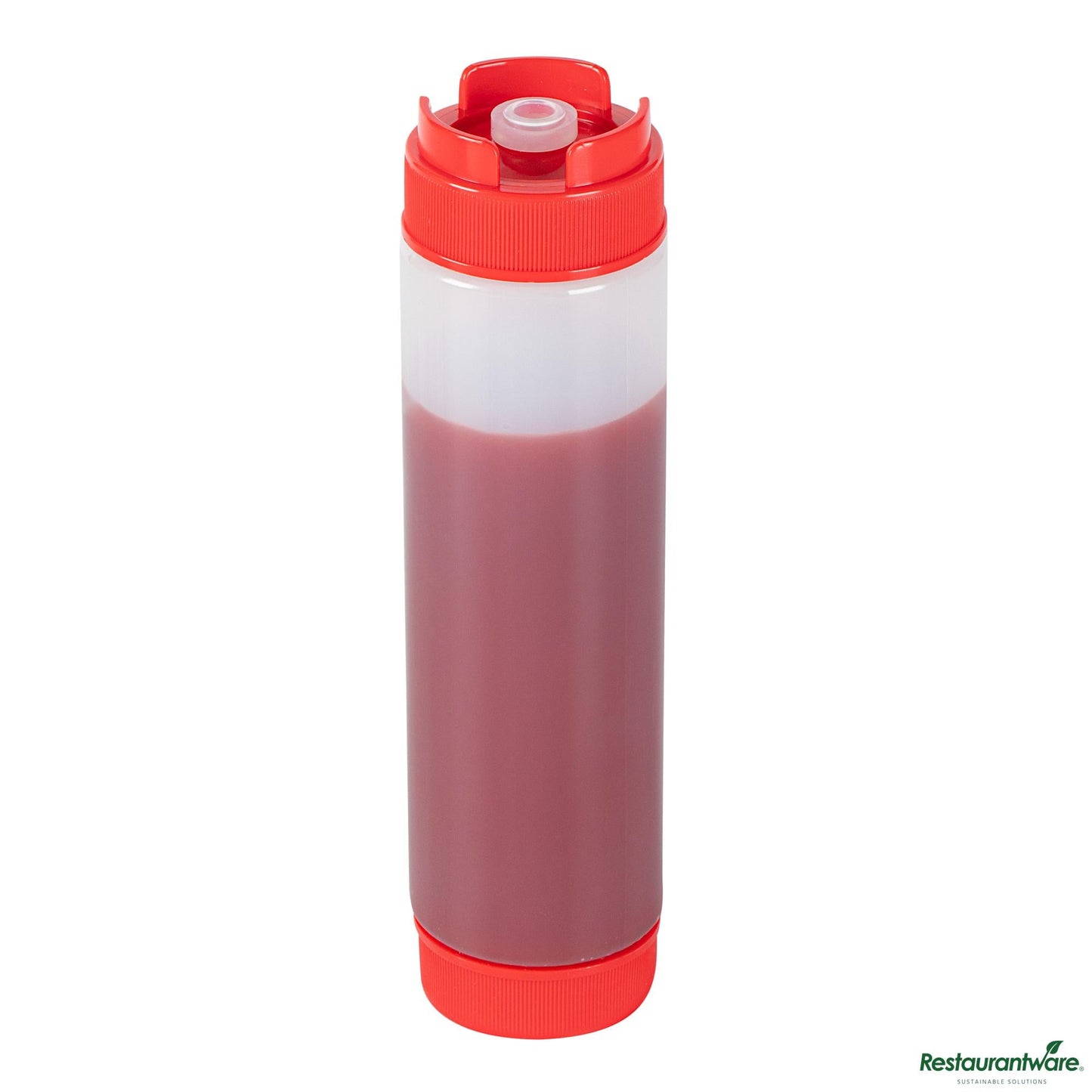 Wholesale Restaurantware 16 Oz Red Plastic Squeeze Bottle - Inverted, Refill & Dispensing Lid - 2.3" X 2.3" X 8.9"- Bulk