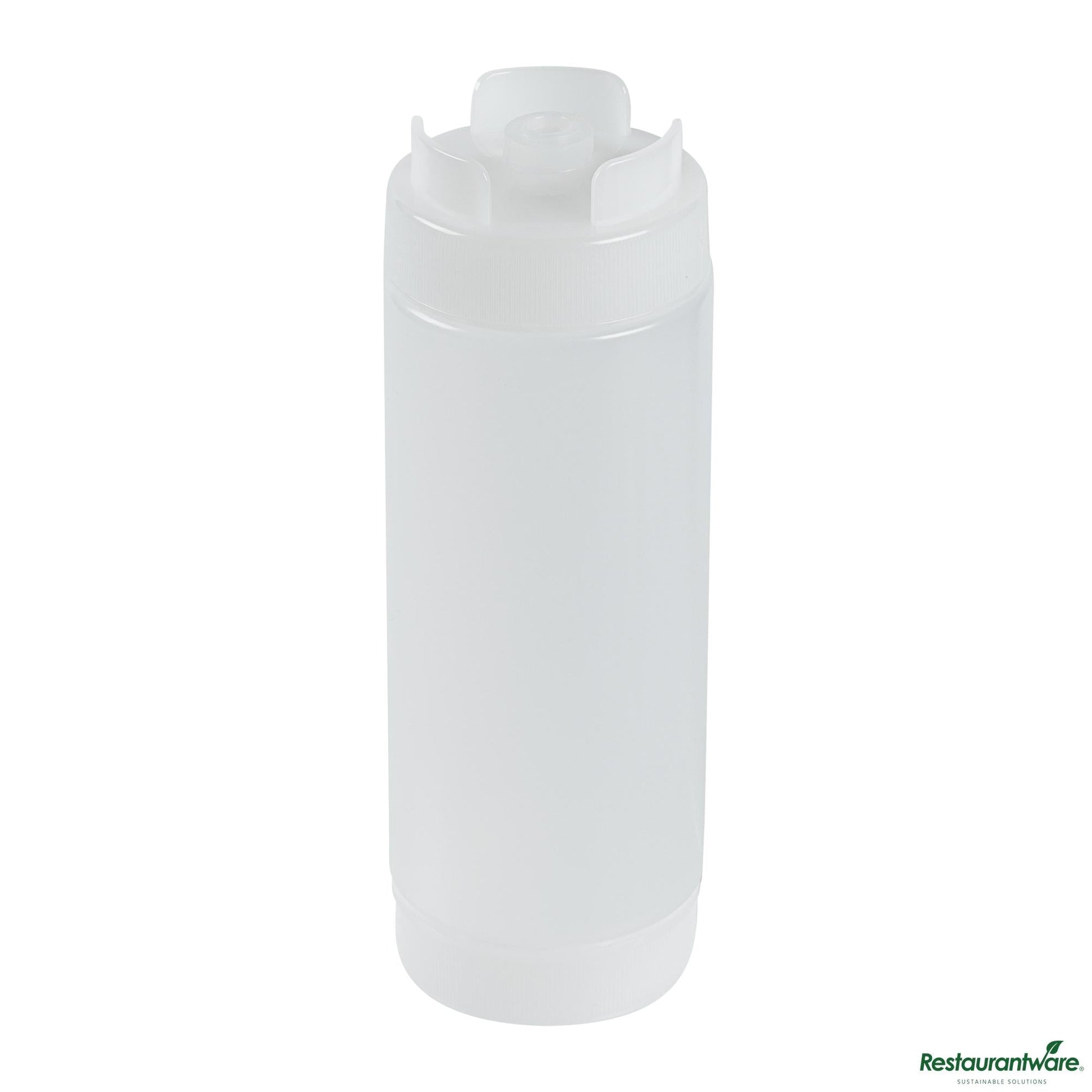 Wholesale Restaurantware 20 Oz Clear Plastic Squeeze Bottle - Inverted, Refill & Dispensing Lid - 2.7" X 2.7" X 7.9"- Bulk