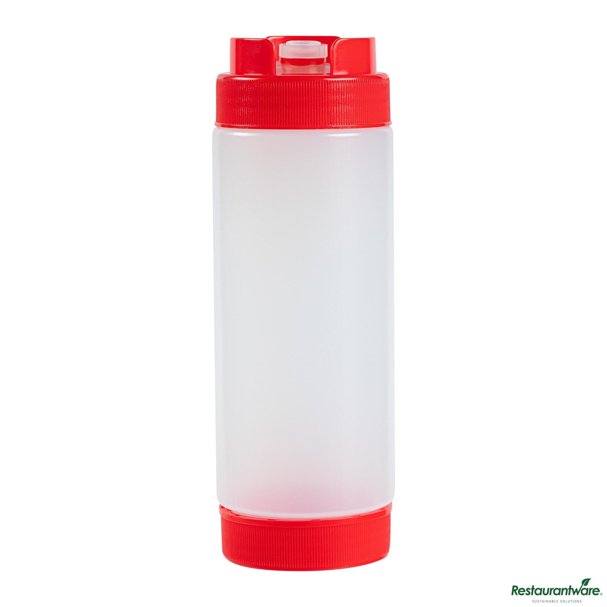 Wholesale Restaurantware 20 Oz Red Plastic Squeeze Bottle - Inverted, Refill & Dispensing Lid - 2.7" X 2.7" X 7.9"- Bulk