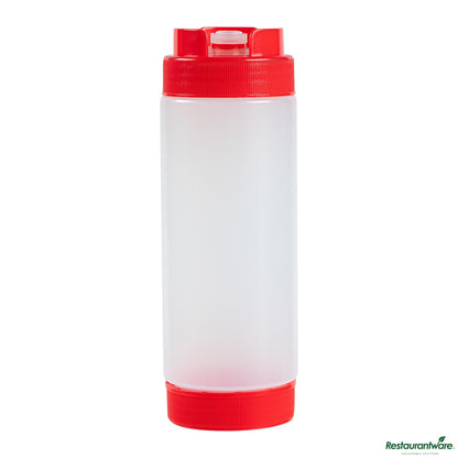 Wholesale Restaurantware 20 Oz Red Plastic Squeeze Bottle - Inverted, Refill & Dispensing Lid - 2.7" X 2.7" X 7.9"- Bulk
