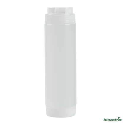 Wholesale Restaurantware 24 Oz Clear Plastic Squeeze Bottle - Inverted, Refill & Dispensing Lid - 2.7" X 2.7" X 9.3"- Bulk