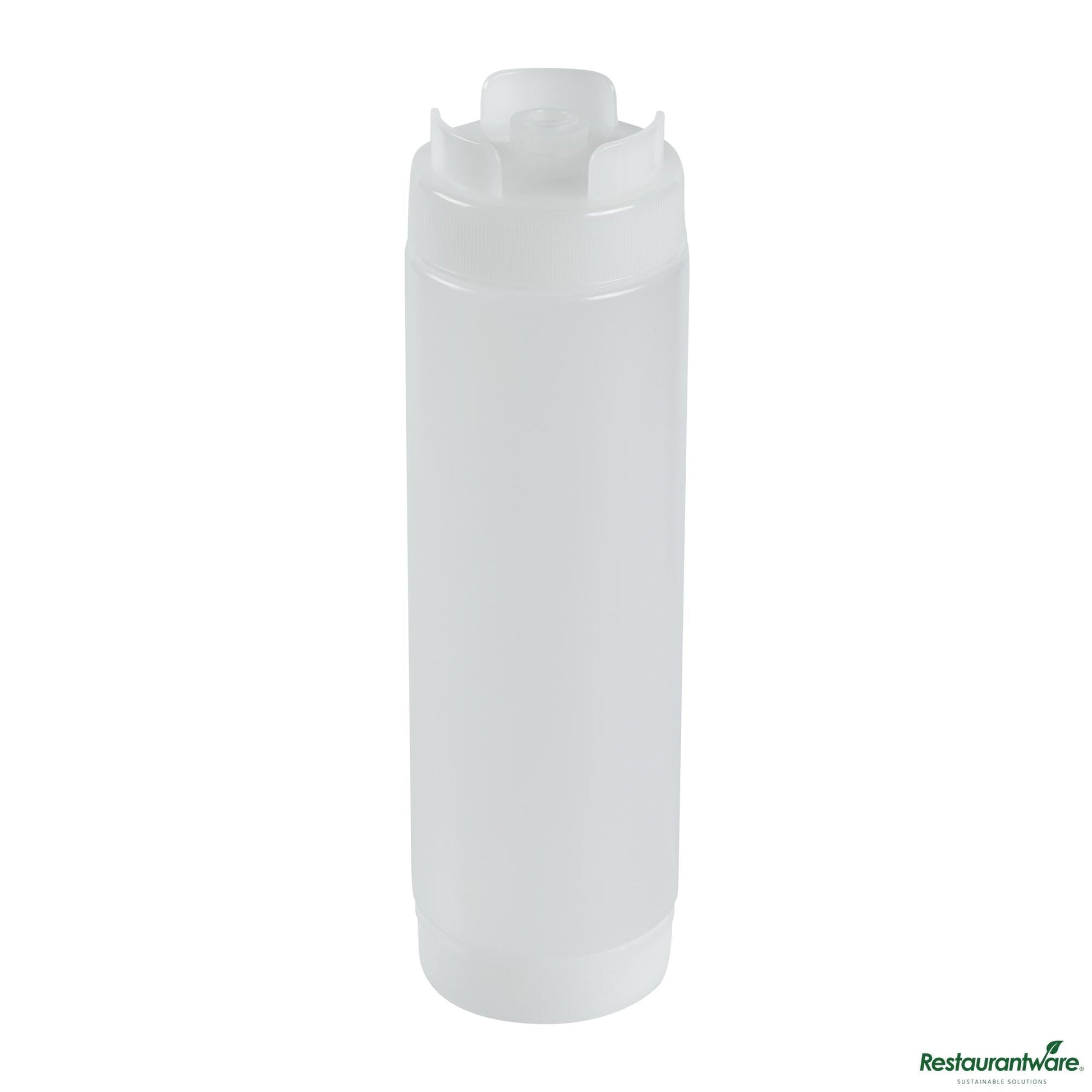 Wholesale Restaurantware 24 Oz Clear Plastic Squeeze Bottle - Inverted, Refill & Dispensing Lid - 2.7" X 2.7" X 9.3"- Bulk
