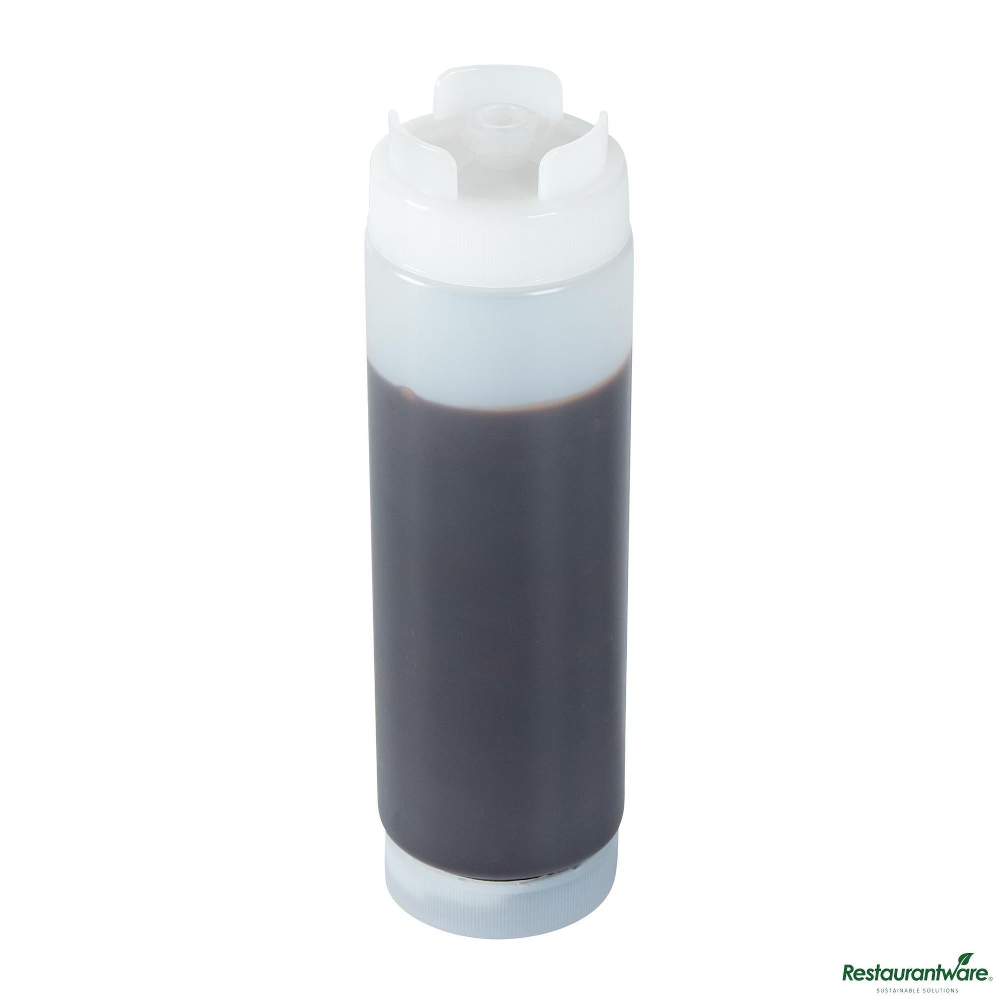Wholesale Restaurantware 24 Oz Clear Plastic Squeeze Bottle - Inverted, Refill & Dispensing Lid - 2.7" X 2.7" X 9.3"- Bulk