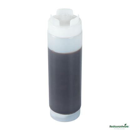 Wholesale Restaurantware 24 Oz Clear Plastic Squeeze Bottle - Inverted, Refill & Dispensing Lid - 2.7" X 2.7" X 9.3"- Bulk