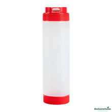 Wholesale Restaurantware 24 Oz Red Plastic Squeeze Bottle - Inverted, Refill & Dispensing Lid - 2.7" X 2.7" X 9.3"- Bulk