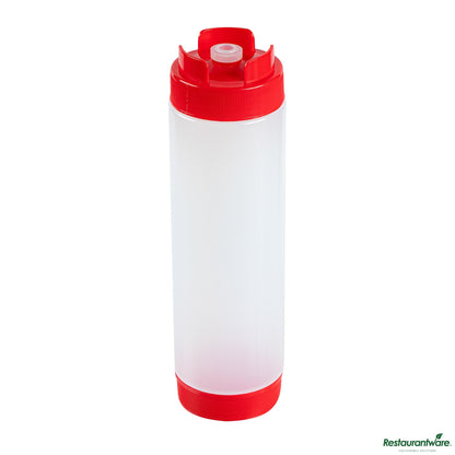 Wholesale Restaurantware 24 Oz Red Plastic Squeeze Bottle - Inverted, Refill & Dispensing Lid - 2.7" X 2.7" X 9.3"- Bulk