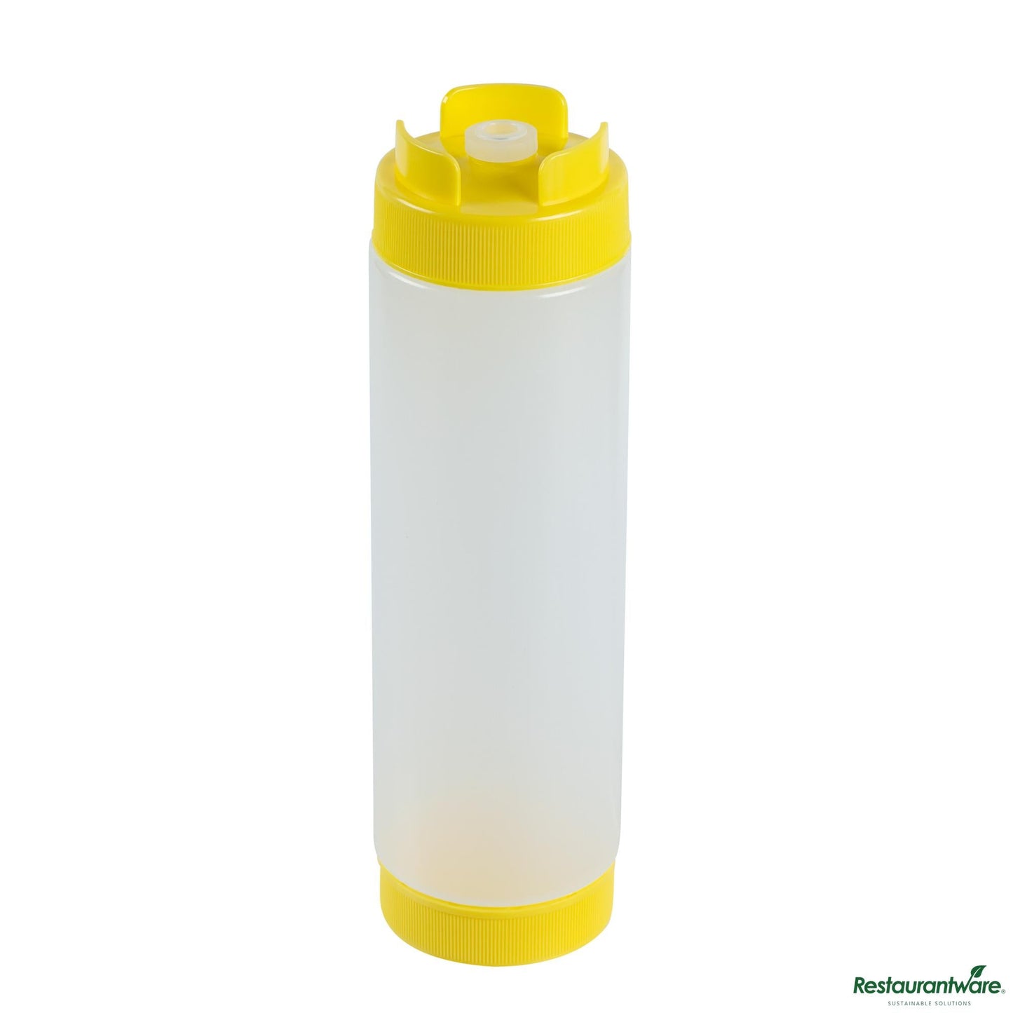 Wholesale Restaurantware 24 Oz Yellow Plastic Squeeze Bottle- Inverted, Refill & Dispensing Lid - 2.7" X 2.7" X 9.3"- Bulk
