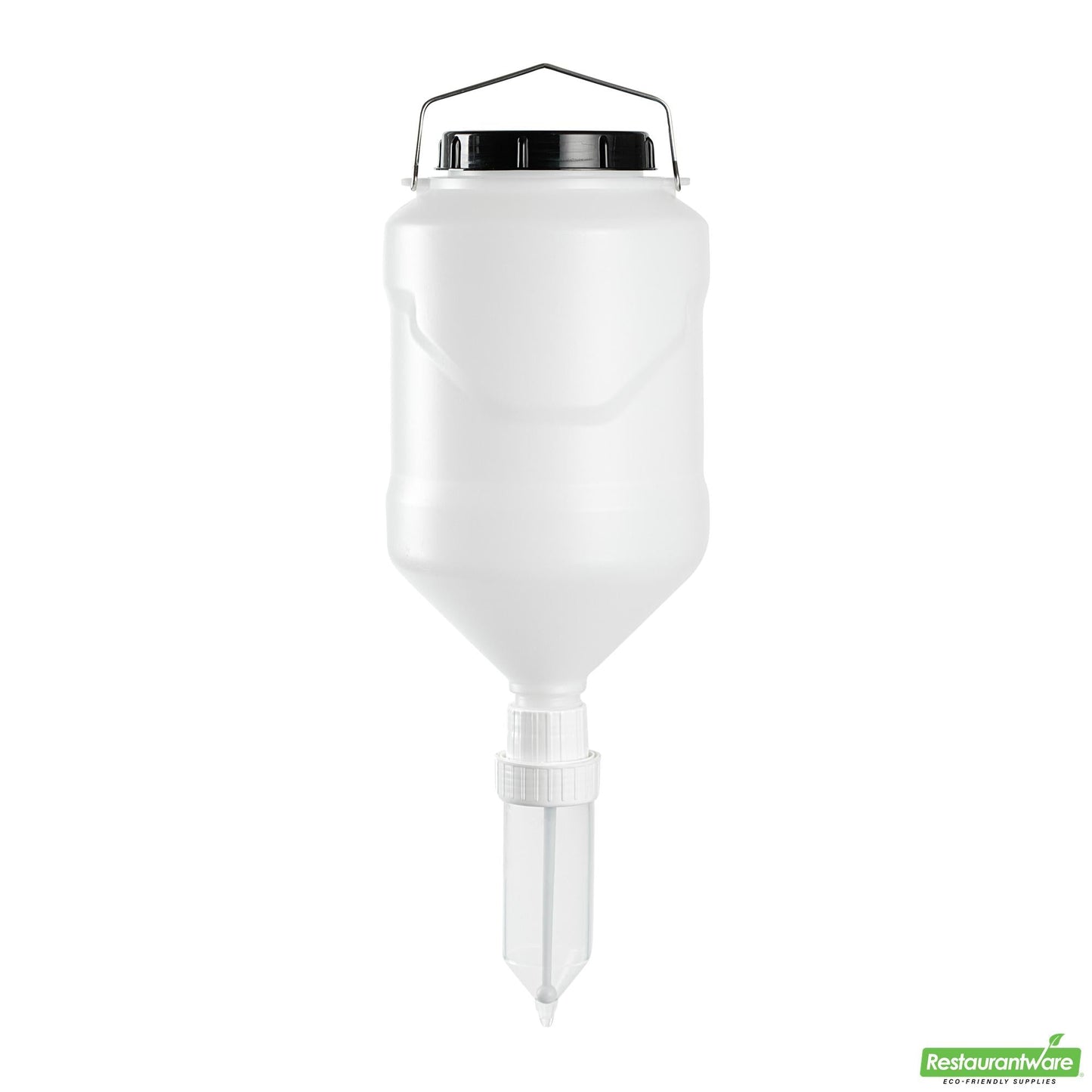 Wholesale Restaurantware 5l Plastic Hanging Bottle Condiment Pump Dispenser-with Squeeze Nozzle - 7.3" X 7.3" X 19.5"- Bulk