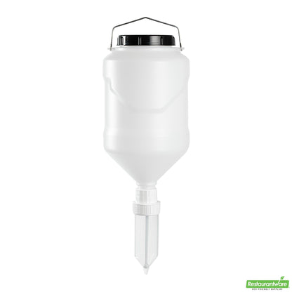 Wholesale Restaurantware 5l Plastic Hanging Bottle Condiment Pump Dispenser-with Squeeze Nozzle - 7.3" X 7.3" X 19.5"- Bulk