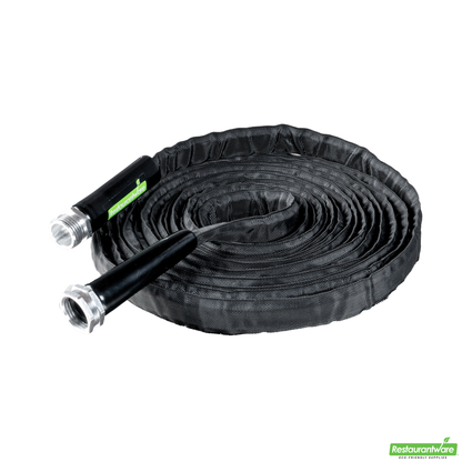 Wholesale Restaurantware Handy Tek Black Fabric Garden Hose - Lightweight, Kink-Free, Flexible - 25' - 1 Count Box- Bulk