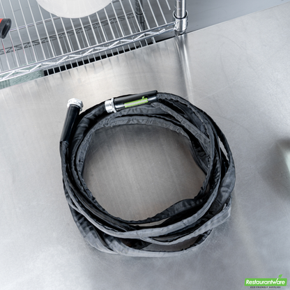 Wholesale Restaurantware Handy Tek Black Fabric Garden Hose - Lightweight, Kink-Free, Flexible - 25' - 1 Count Box- Bulk